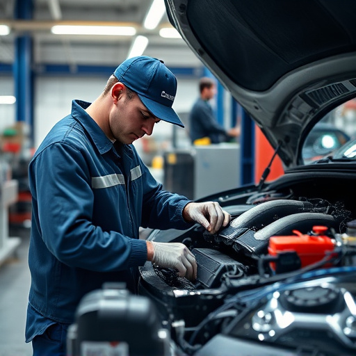 auto technician working
