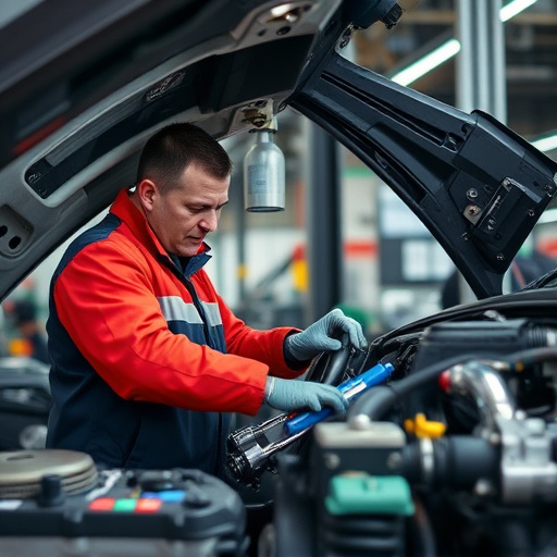 auto technician working