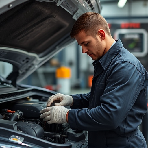auto technician working