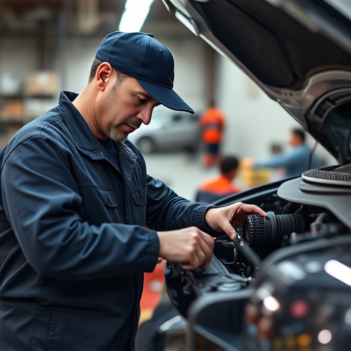 auto technician working