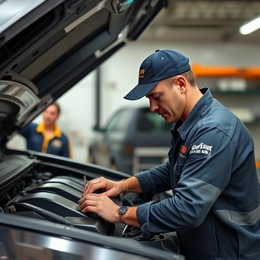 auto technician working