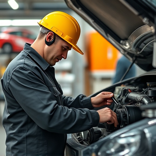 auto technician working