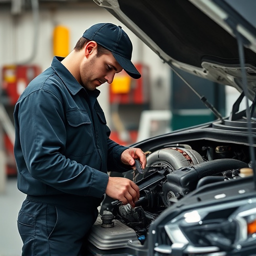 auto technician working