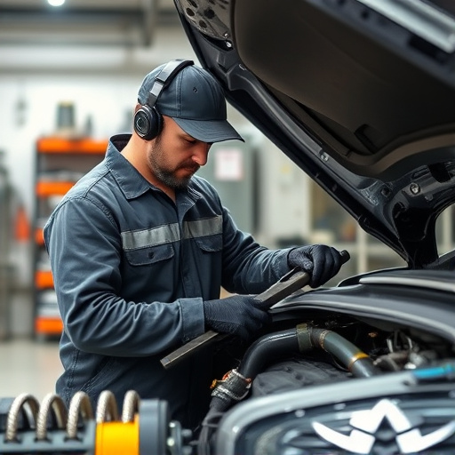 auto technician working