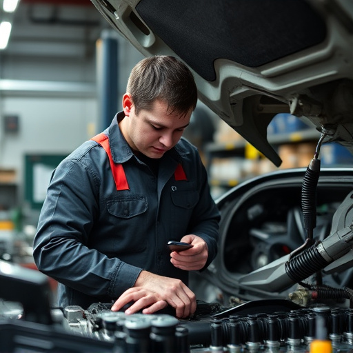 auto technician working