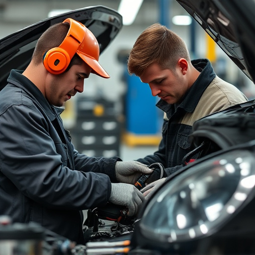 auto technician working