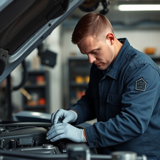 auto technician working