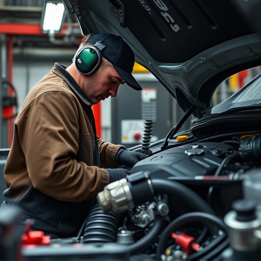 auto technician working
