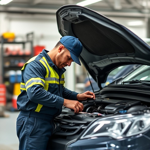 auto technician working