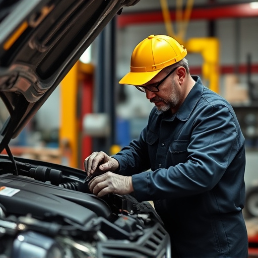 auto technician working