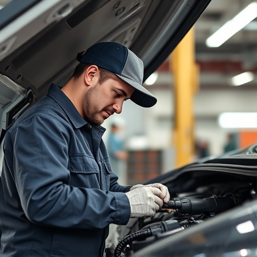 auto technician working