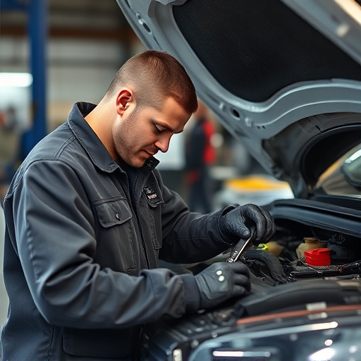 auto technician working