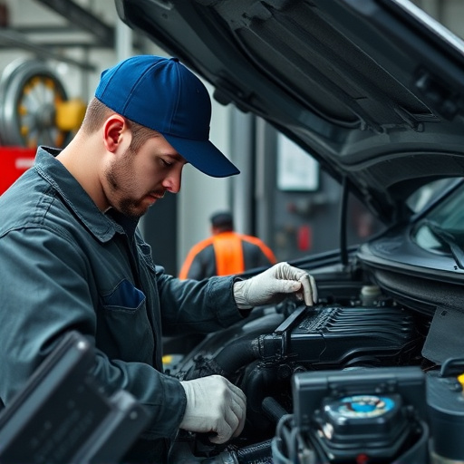 auto technician working