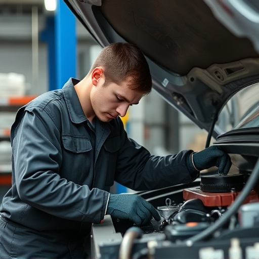 auto technician working