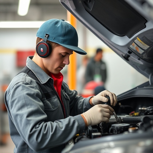auto technician working