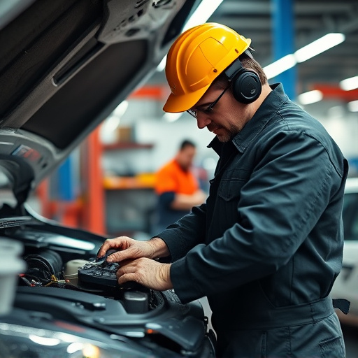 auto technician working