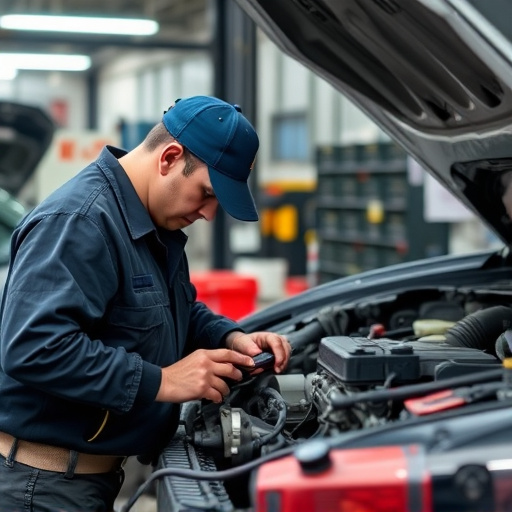 auto technician working