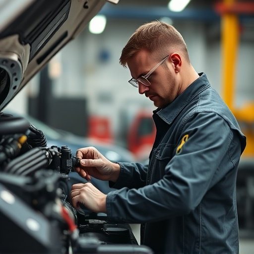 auto technician working