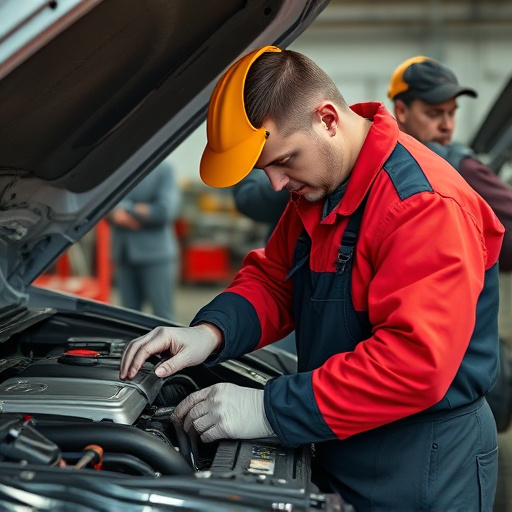 auto technician working