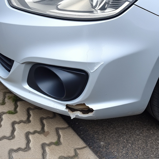 damaged car bumper