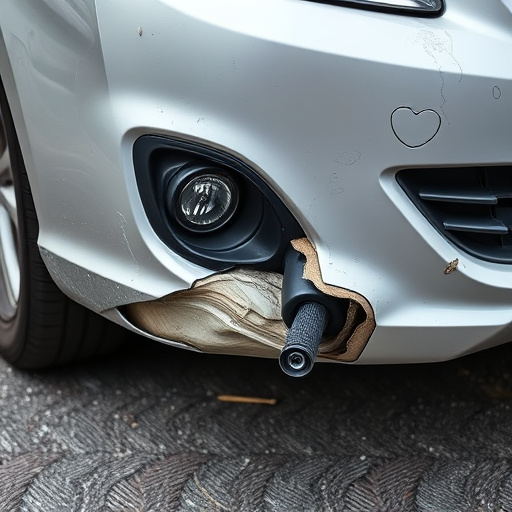damaged car bumper