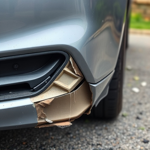 damaged car bumper