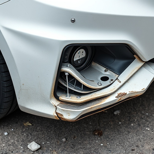 damaged car bumper