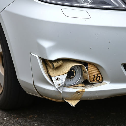 damaged car bumper