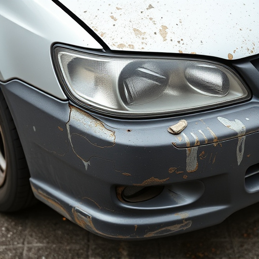 damaged car bumper
