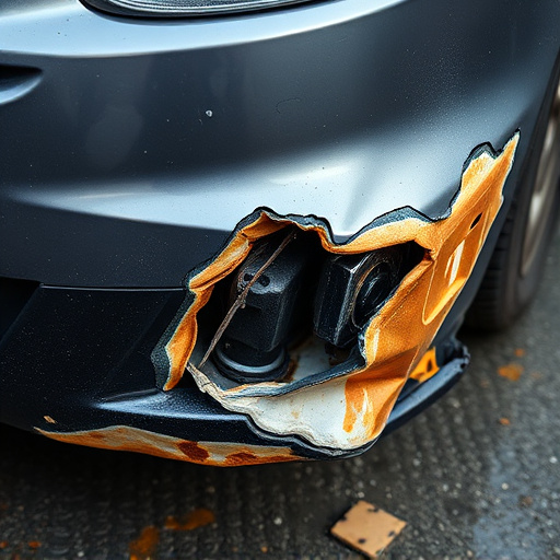 damaged car bumper