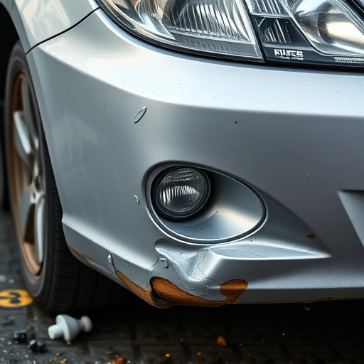 damaged car bumper