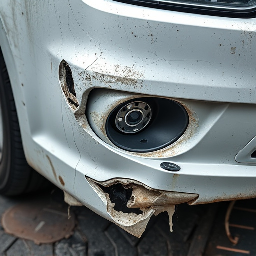 damaged car bumper