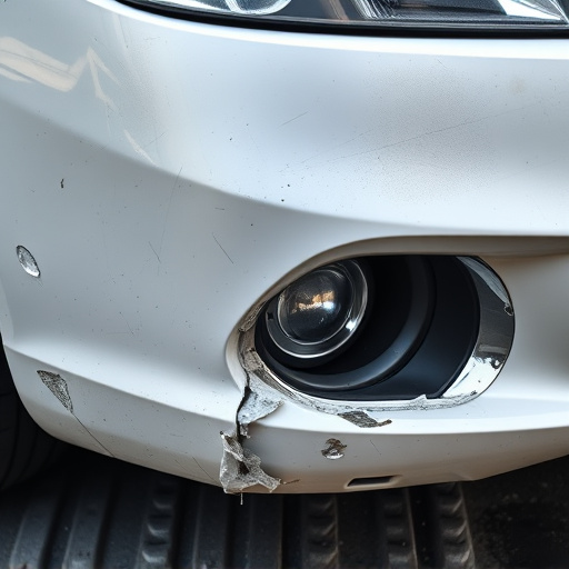 damaged car bumper