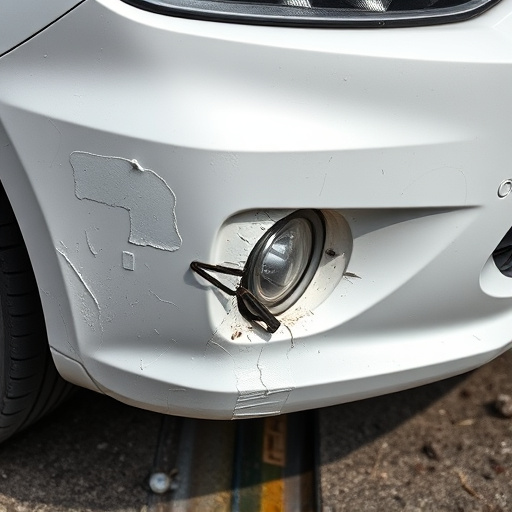 damaged car bumper
