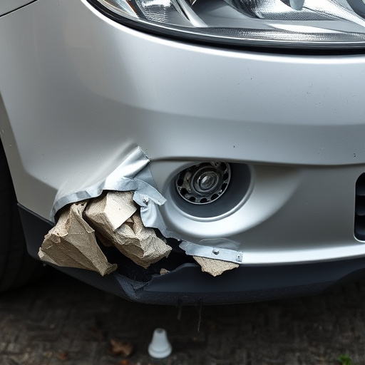 damaged car bumper