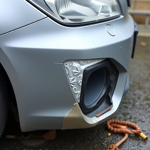 damaged car bumper