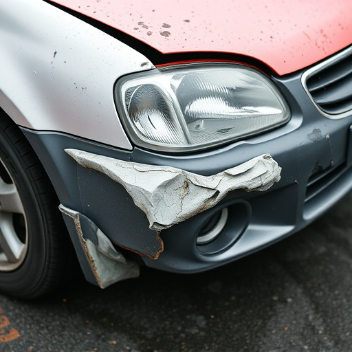 damaged car bumper