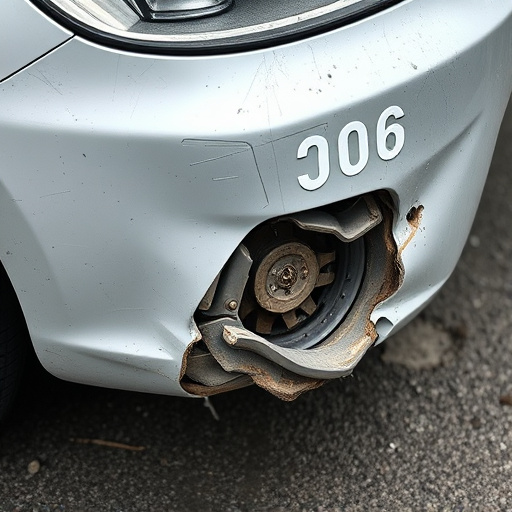damaged car bumper