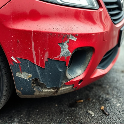 damaged car bumper