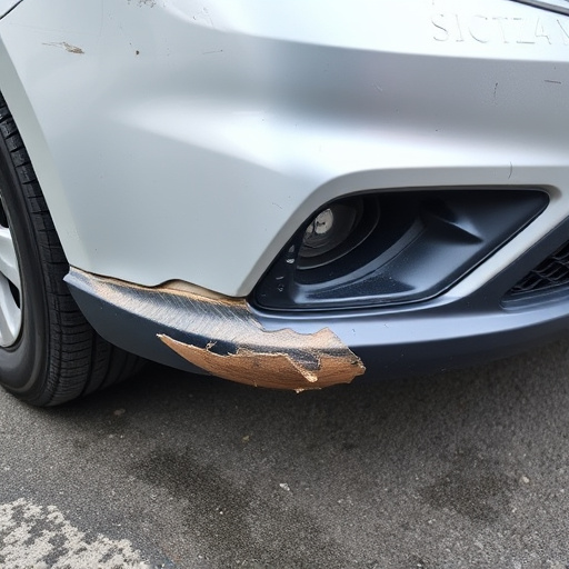 damaged car bumper