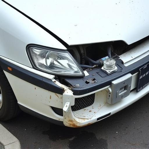 damaged car bumper