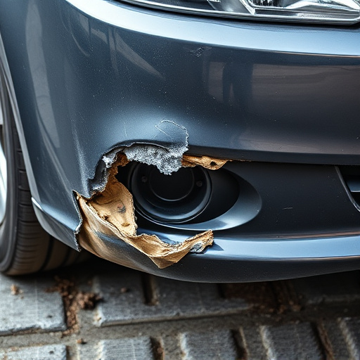 damaged car bumper