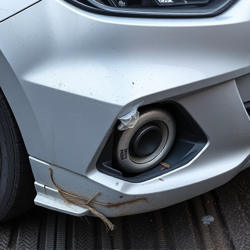 damaged car bumper