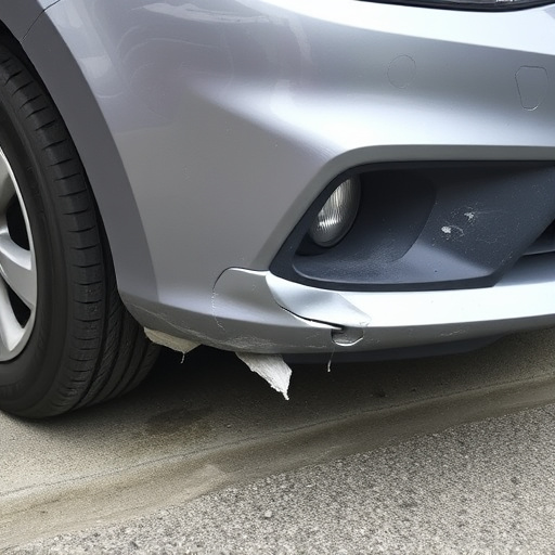 damaged car bumper