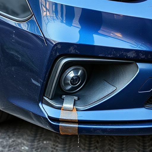 damaged car bumper