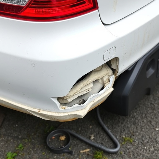 damaged car bumper