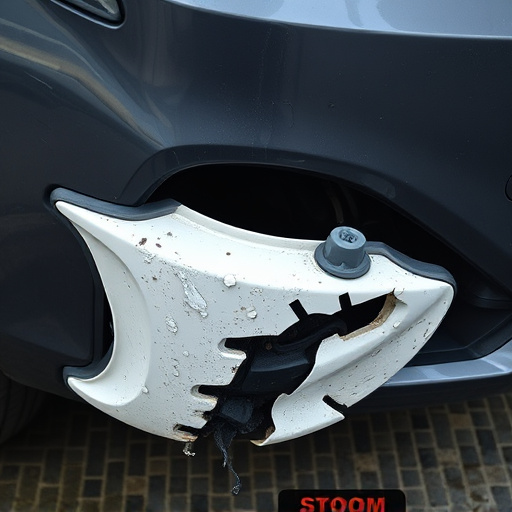 damaged car bumper