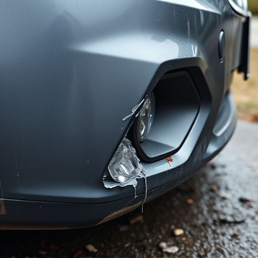 damaged car bumper