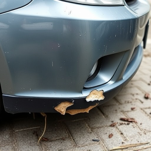 damaged car bumper