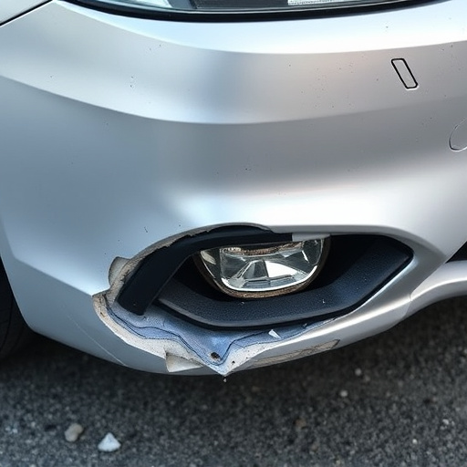 damaged car bumper